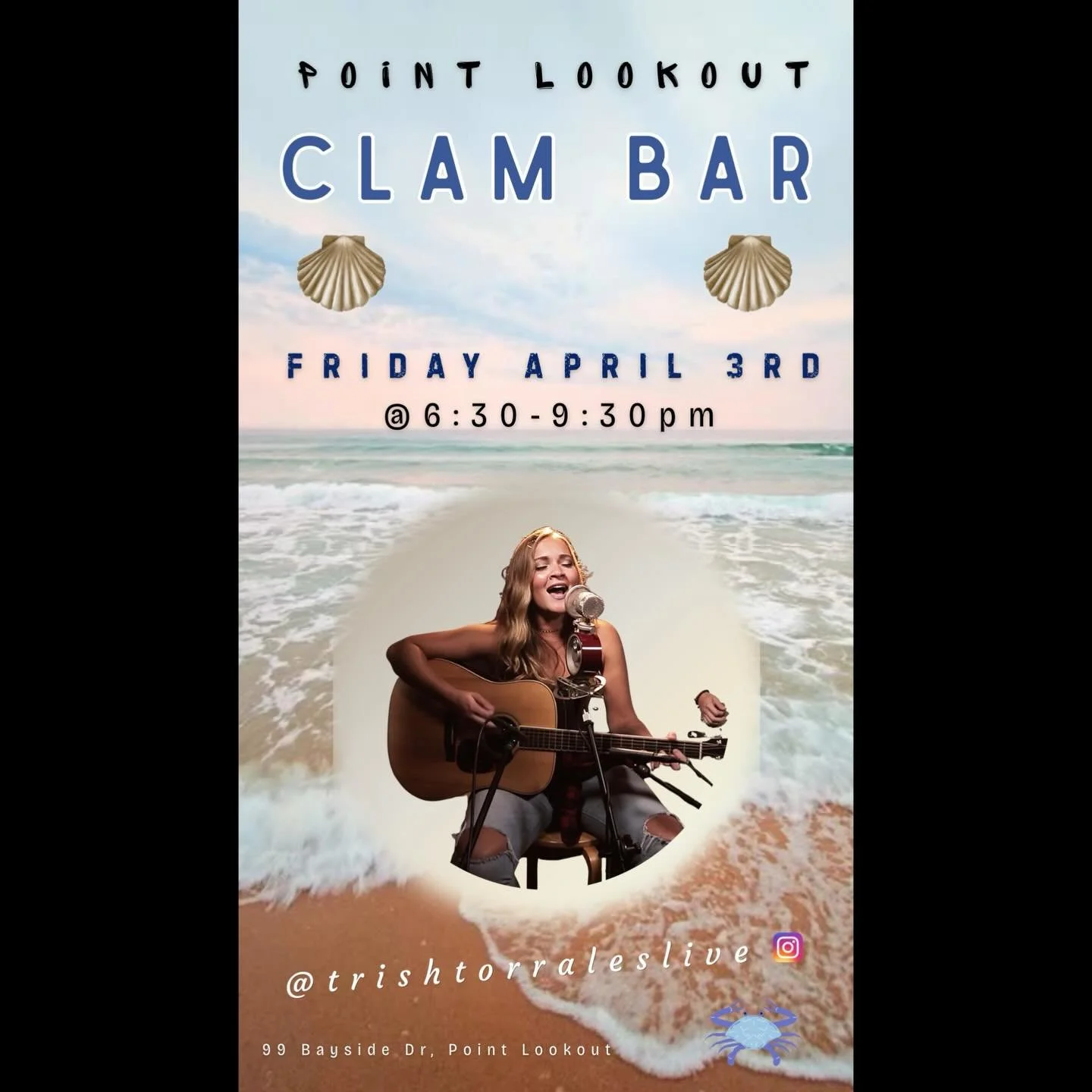 This Friday for the first time, catch me at @pointlookoutclambar from 6:30-9:30! 😎🏝️
