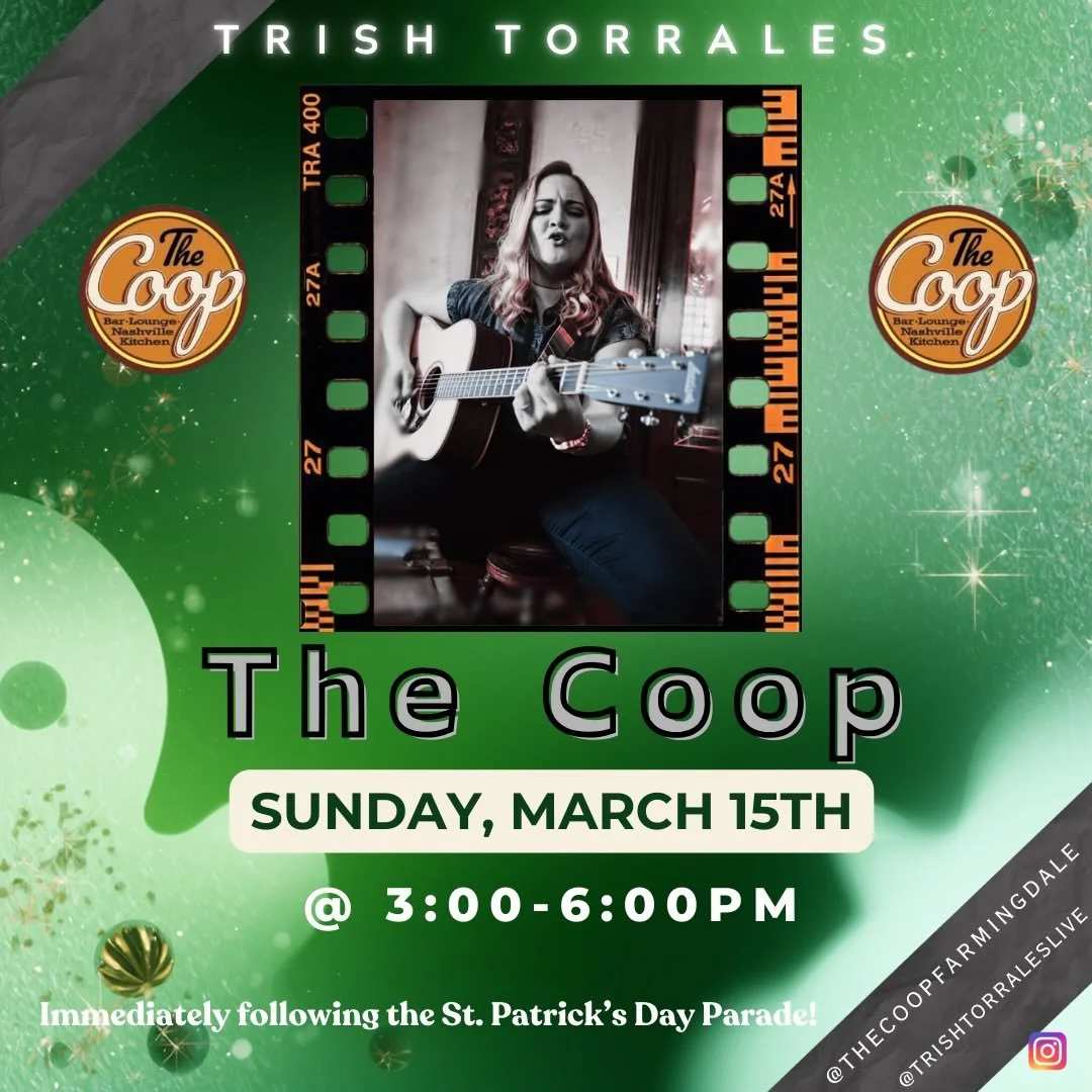 Sunday! Back at @thecoop.farmingdale immediately following the St. Paddy&rsquo;s Day Parade! 3-6 ish! 🍀🐎