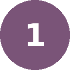 Purple circle with the number one in white.