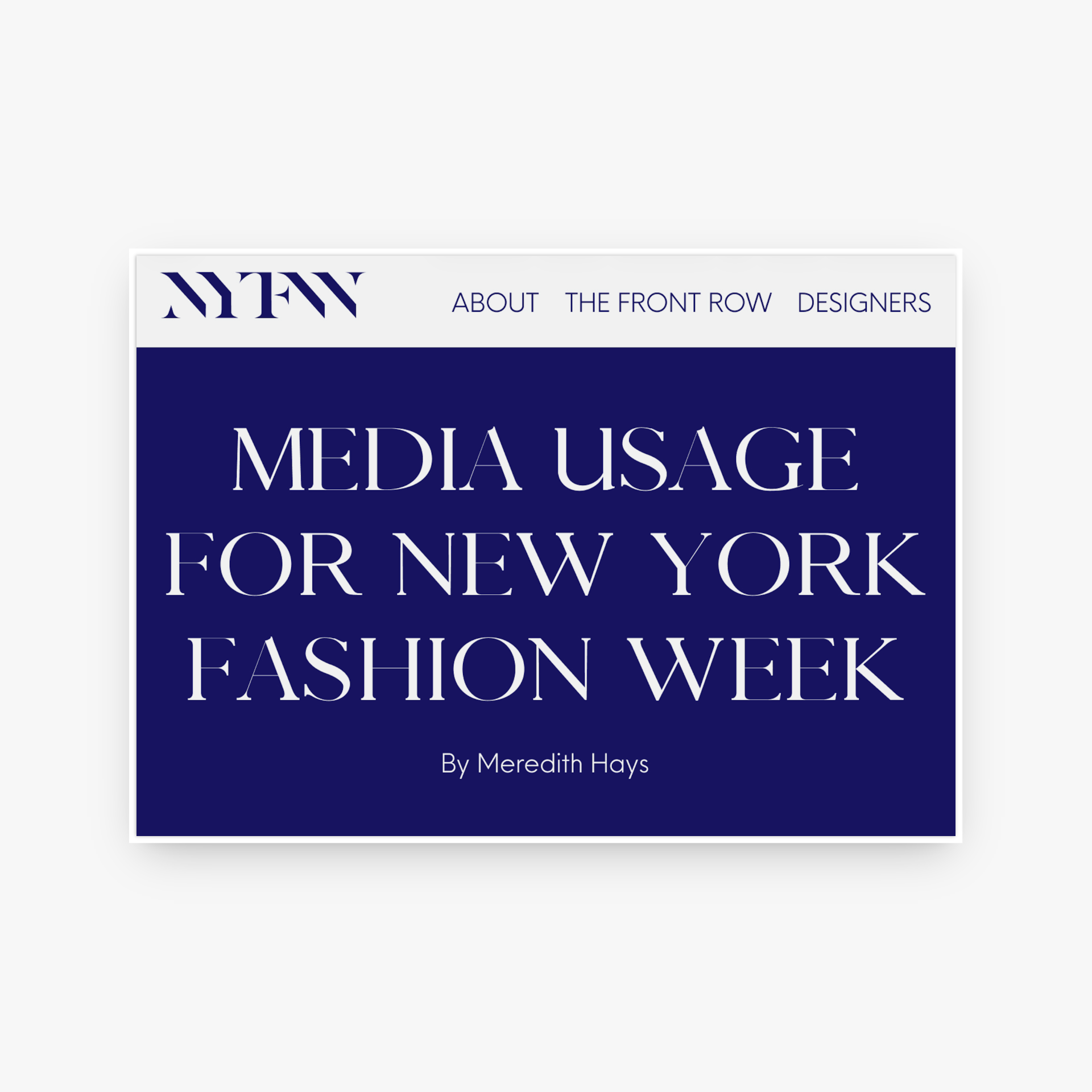 New York Fashion Week Scroll Story