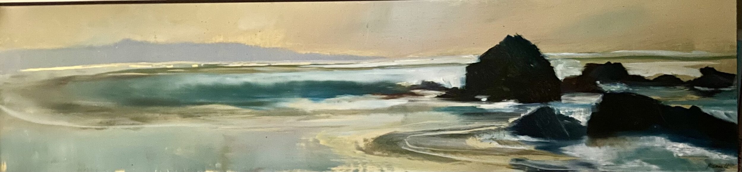 Catherine Russell, Sea to Shining Sea, oil, 7″x30″, $1,200