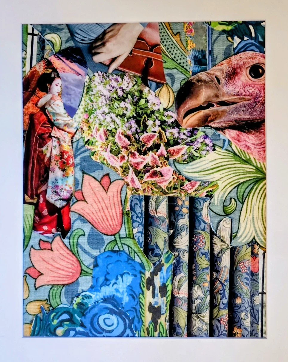 Linda Negrin, Victorian Lily, MM:collage, 20″x16″ (framed), $250.jpg