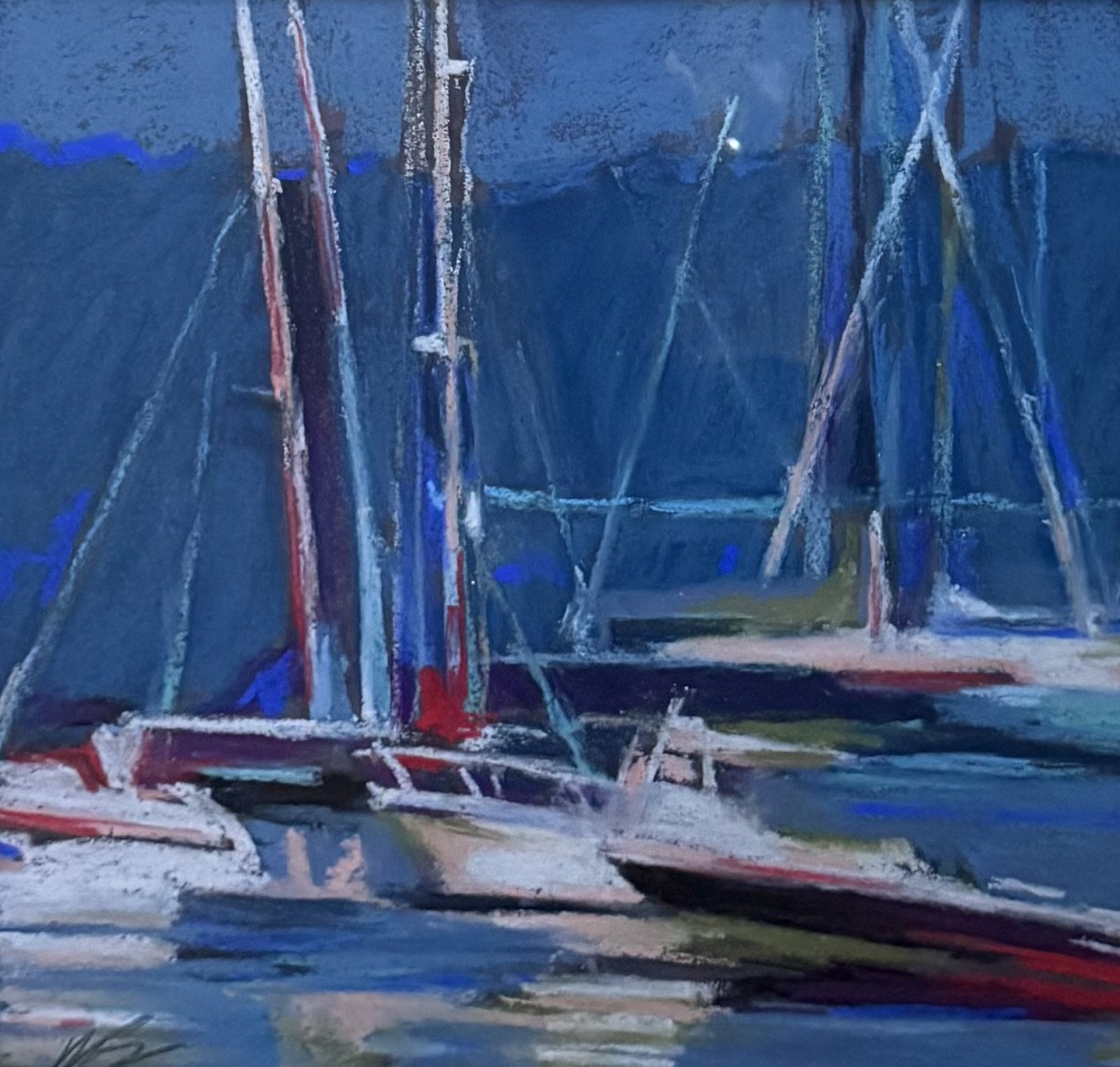 Marion Schneider, Larchmont Sailboats, Pastel, 17″x18″, $850.jpeg