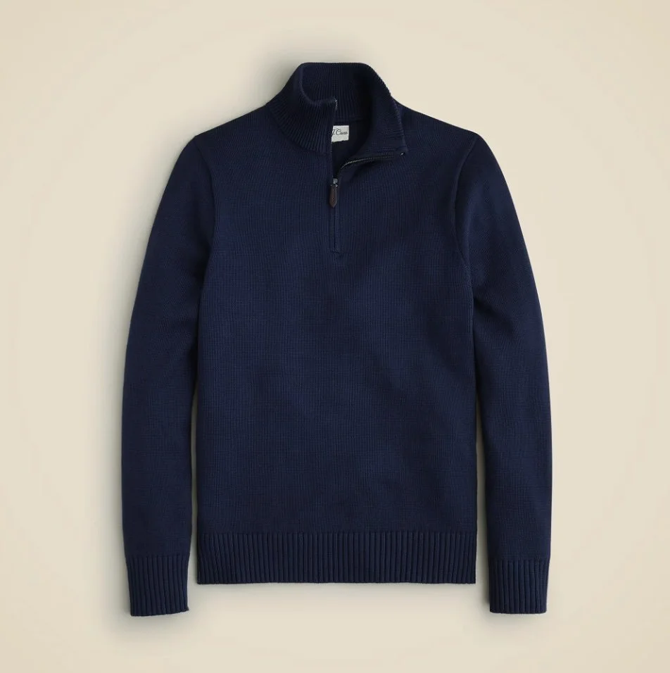 J.Crew Heritage Cotton Half-Zip Sweater