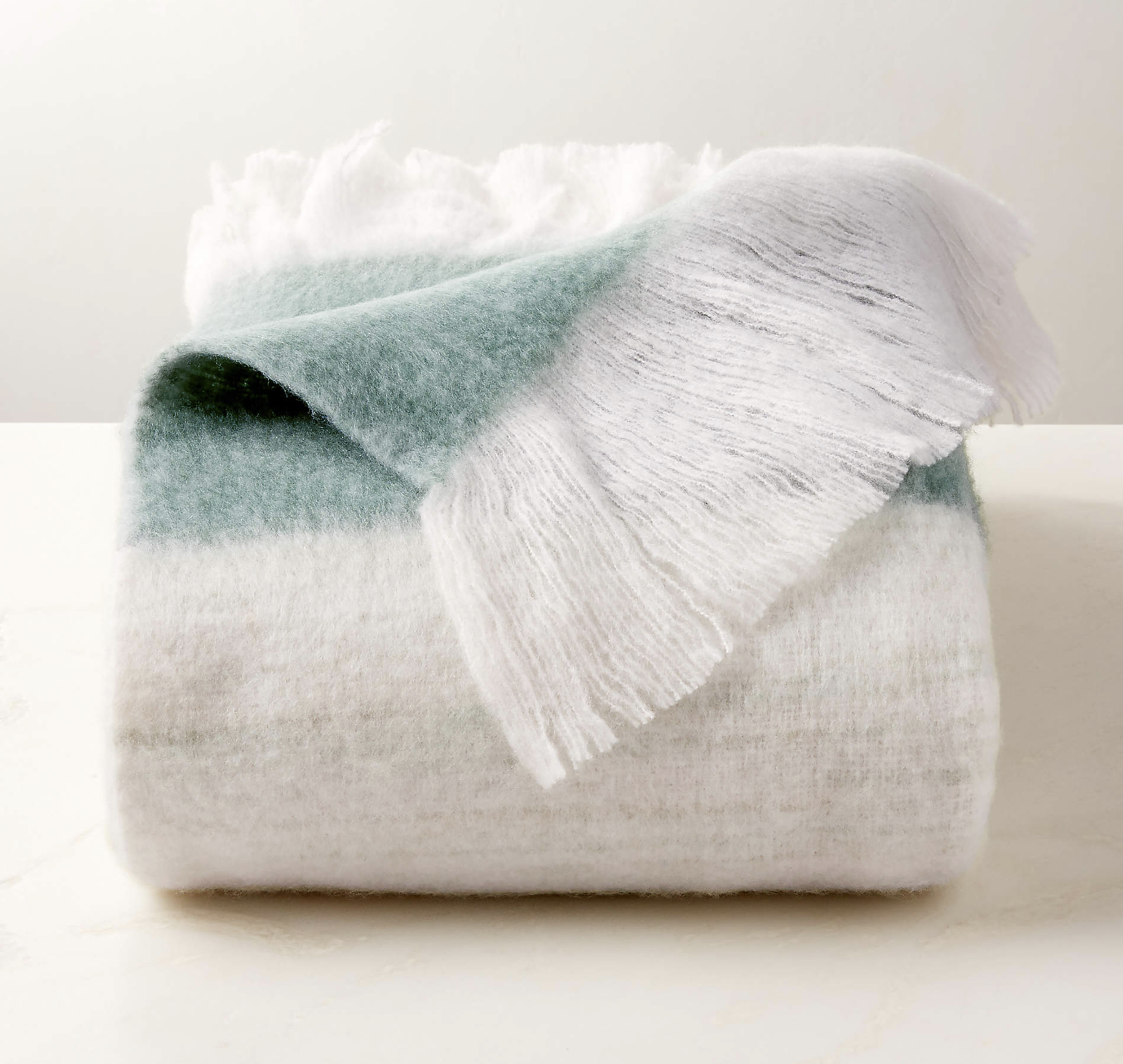Mira Ombre Green Throw Blanket