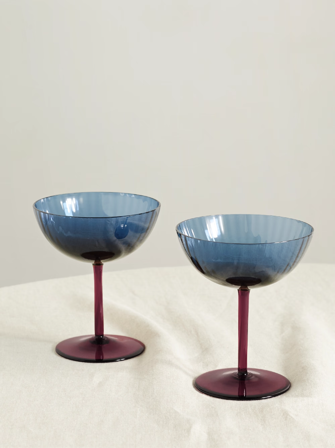 Murano glass champagne coupes