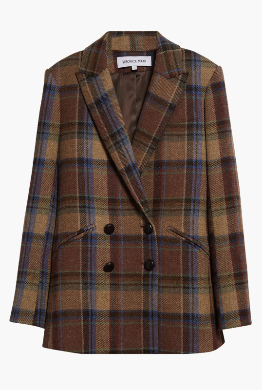 Veronica Beard Oria Plaid Wool Dickey Jacket