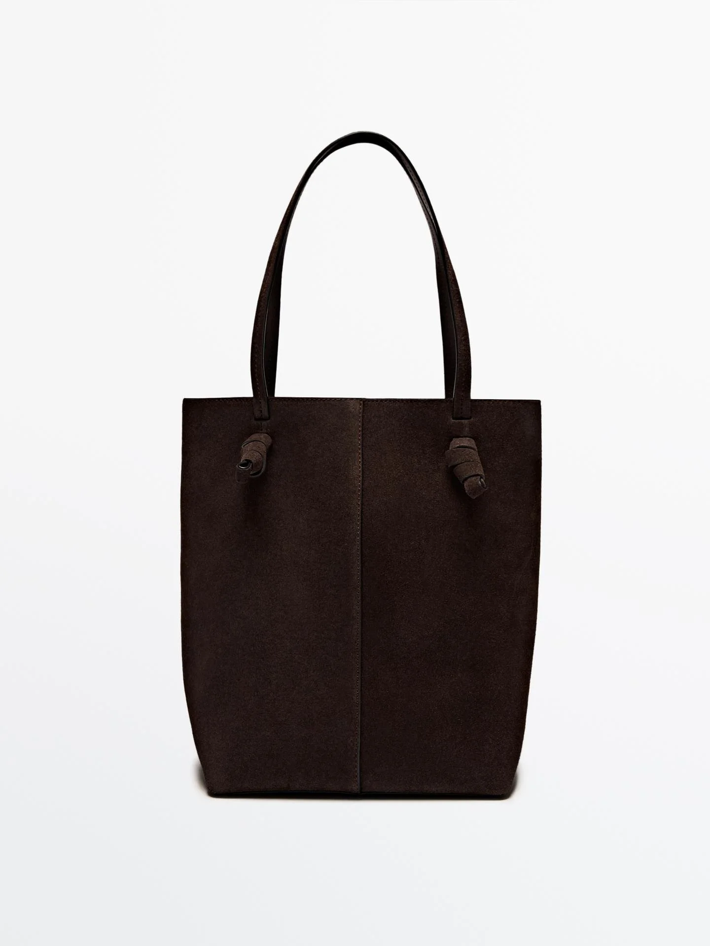 Massimo Dutti Split Leather Bag with Knots