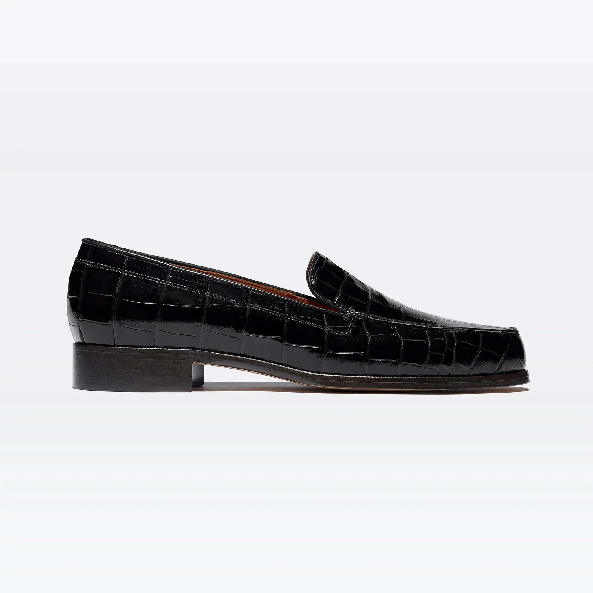 Danielle in Black Embossed Croc
