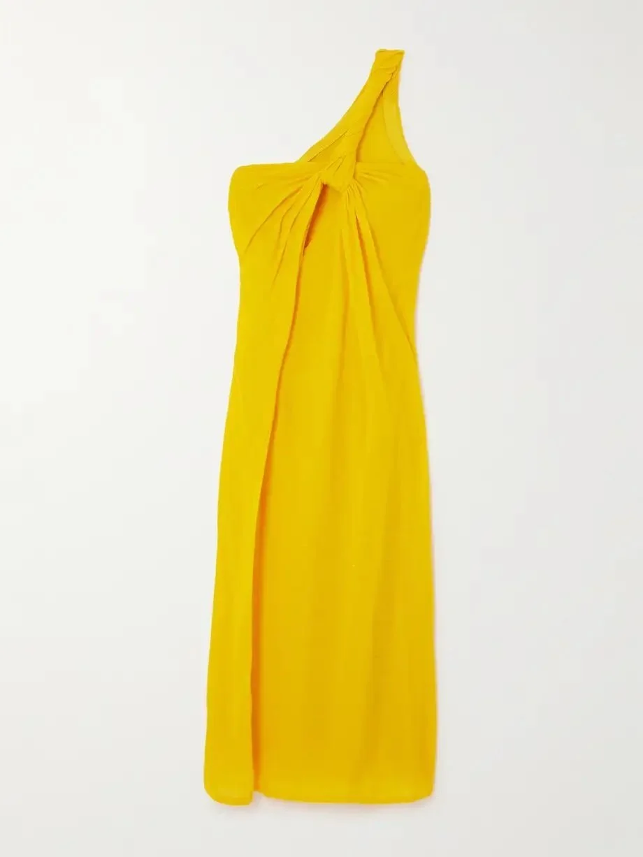 Asymmetric Knotted Pleated Gown