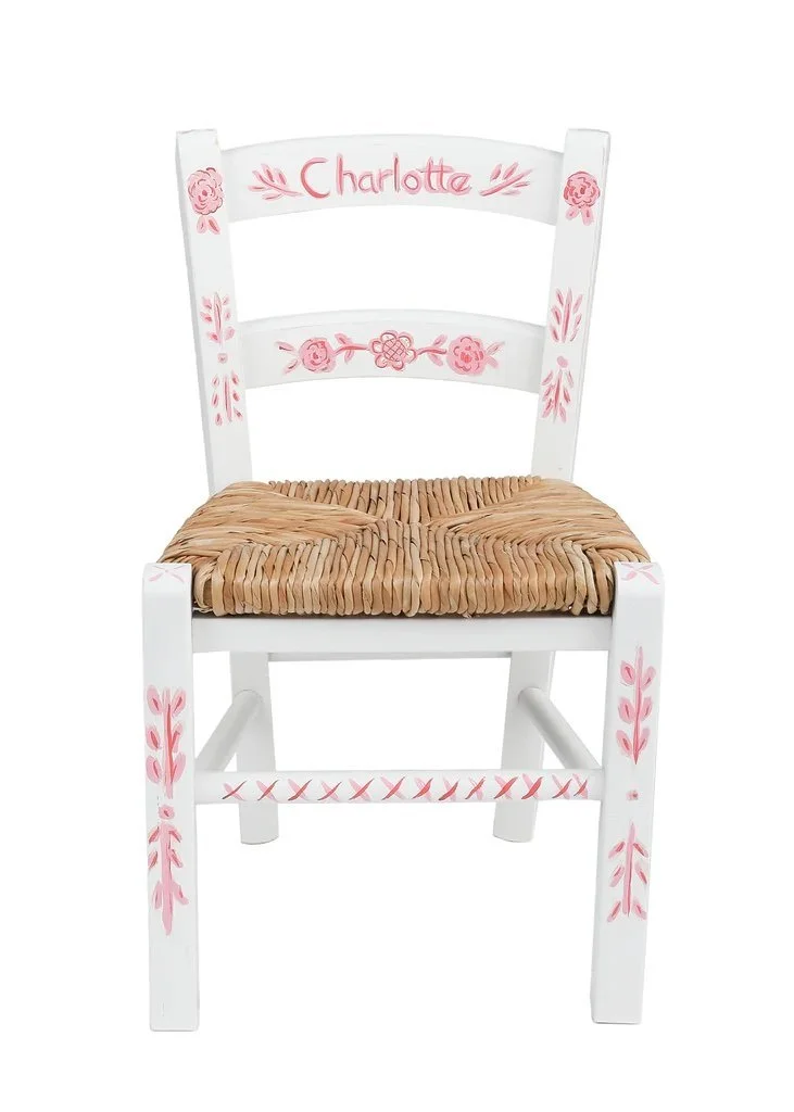 Over The Moon Child's Chair in Pink with Flowers