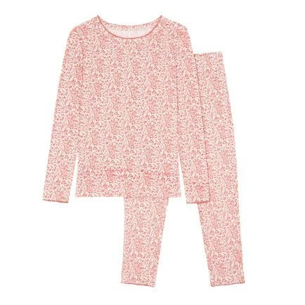 minnow girls pomegranate floral pima pajamas set