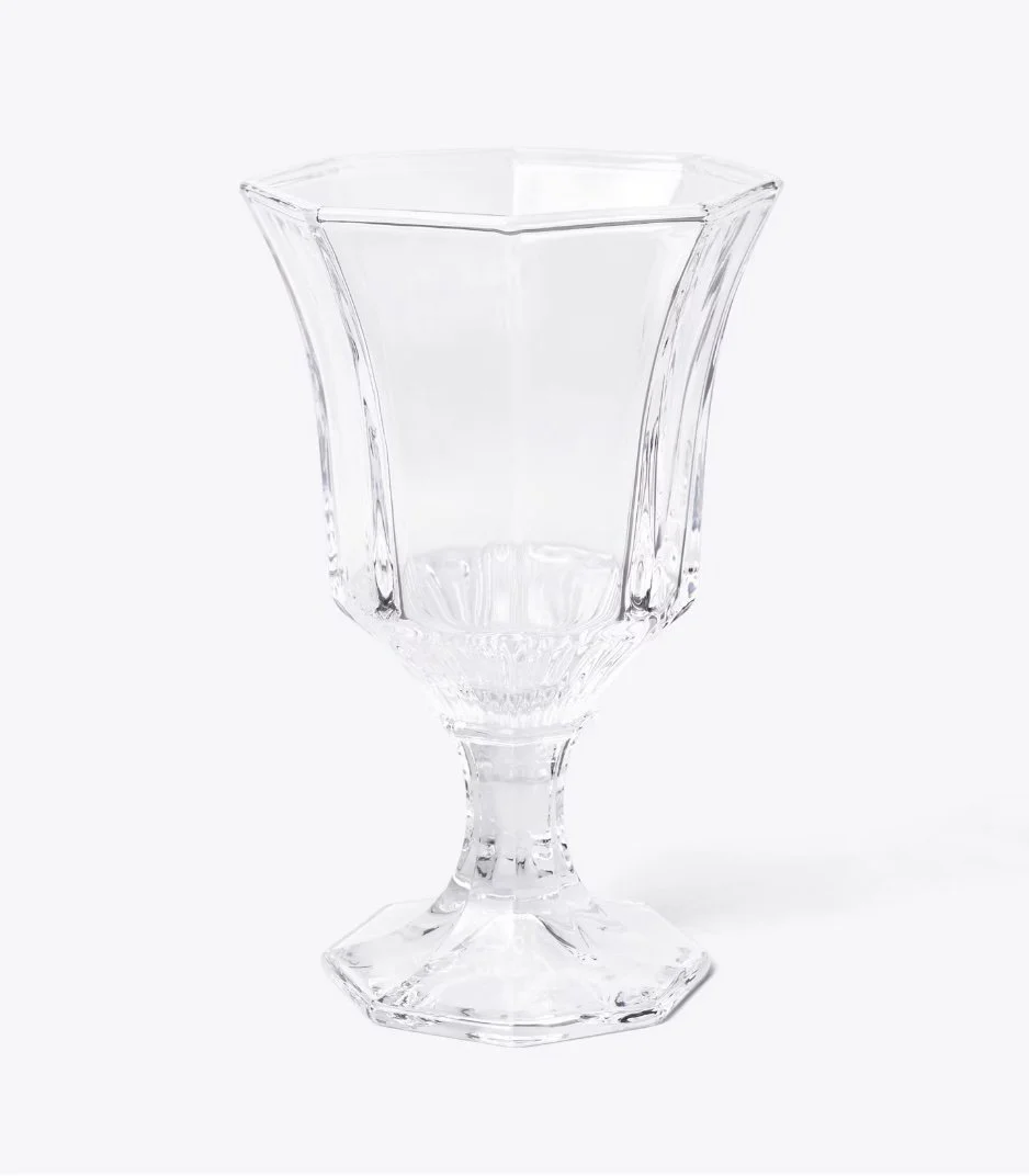 Tory Burch Pressed Glass Wine Glass