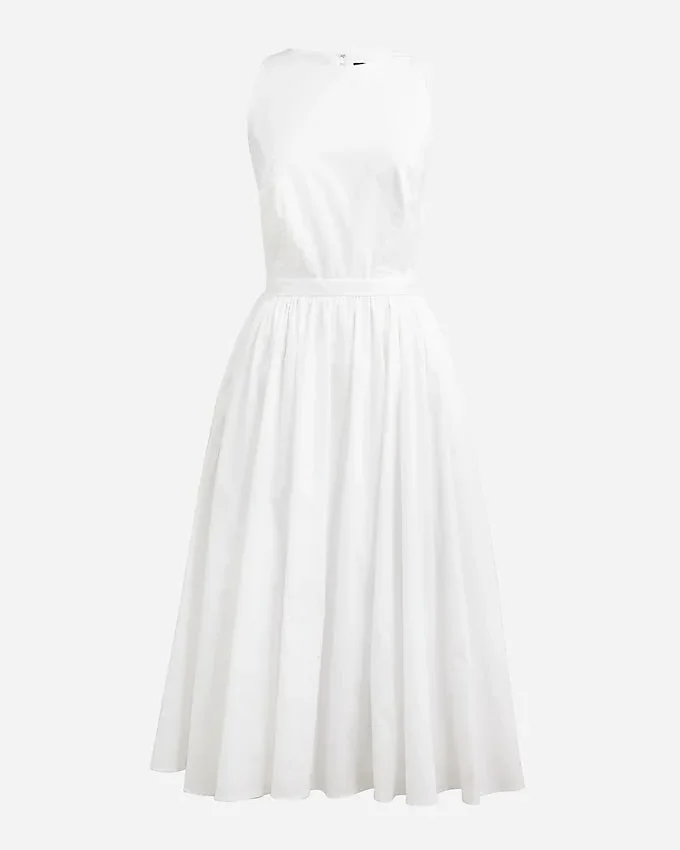 J. Crew High-neck Cotton Poplin Midi Dress