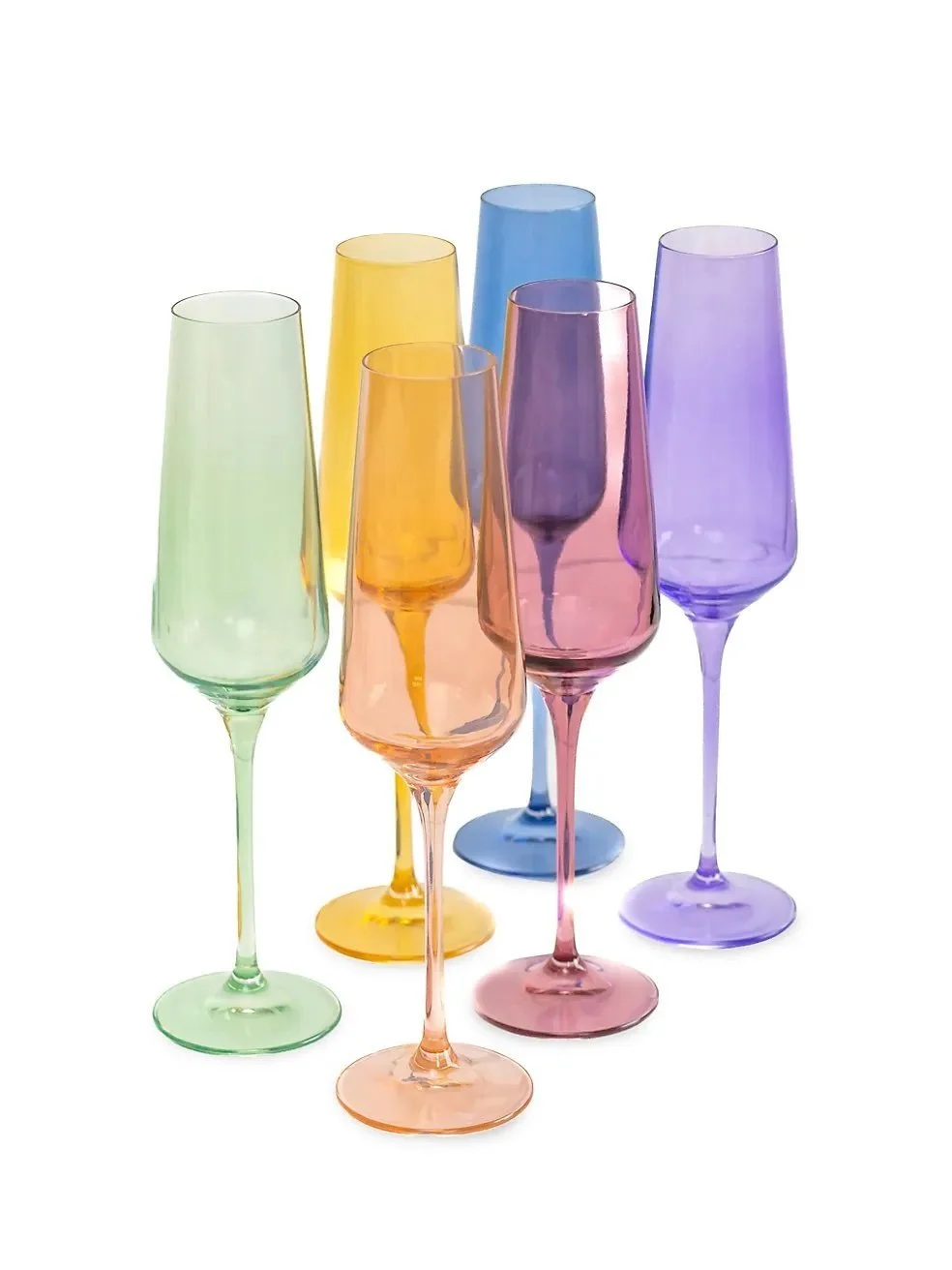 Estelle Colored Glass Champagne Flutes