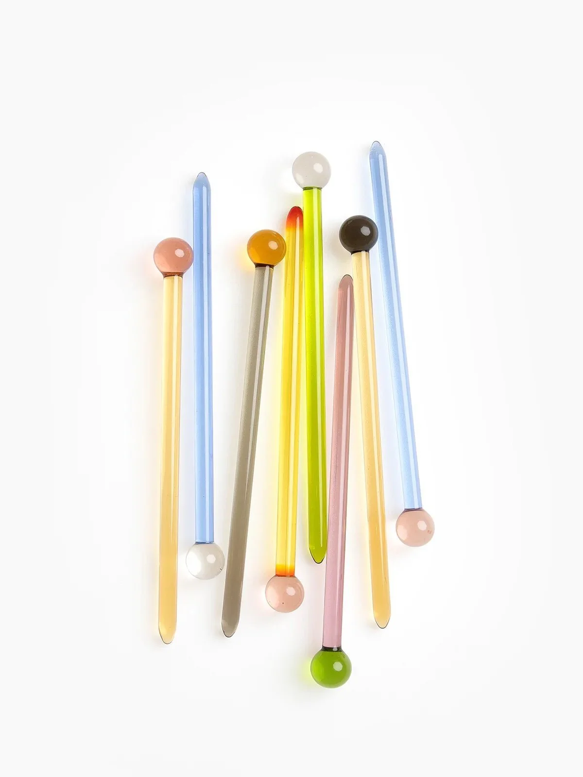 YALI Glass Cocktail Stirrers, Set of 8