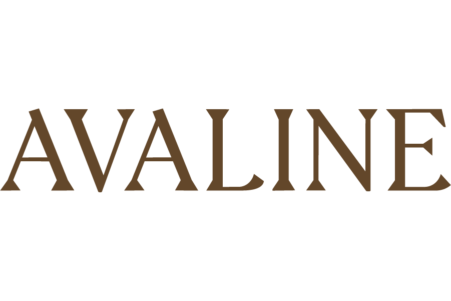 The word "AVALINE" written in large, brown, serif font.