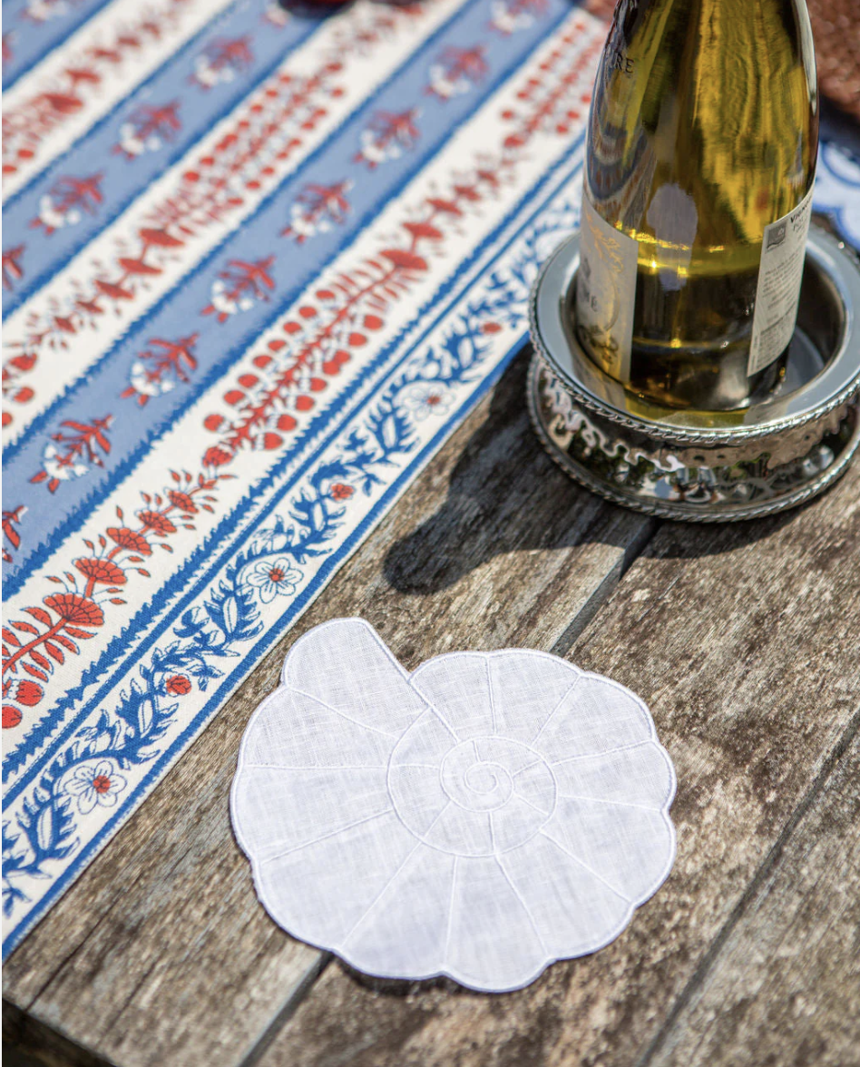 Mother of Pearl Cocktail Napkin - White