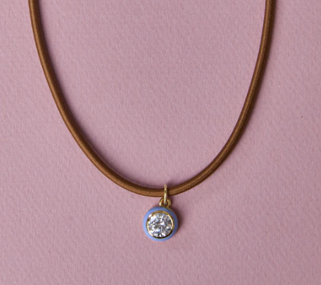 HART Copper Clasp Cord + Blue Enamel Bezel