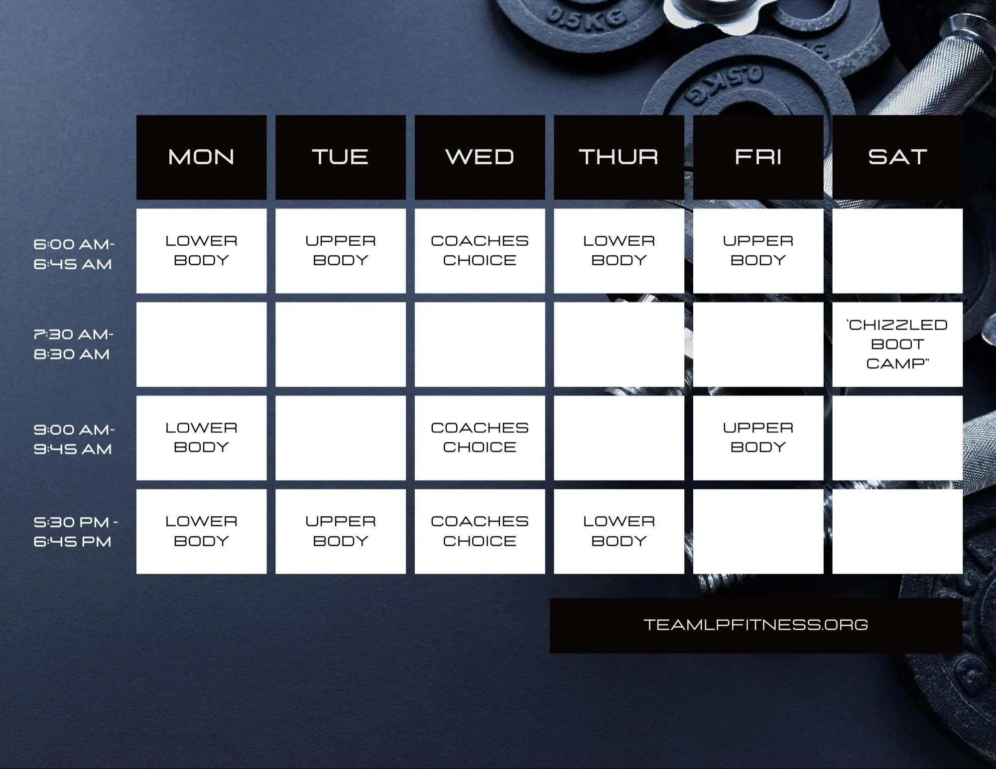 May schedule is live 🔥
Upper + lower body split to keep you balanced all week
First class on us &mdash; come try it for free!