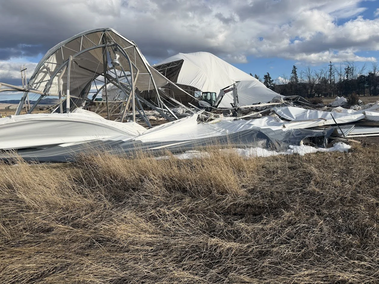Canvas tent demolition