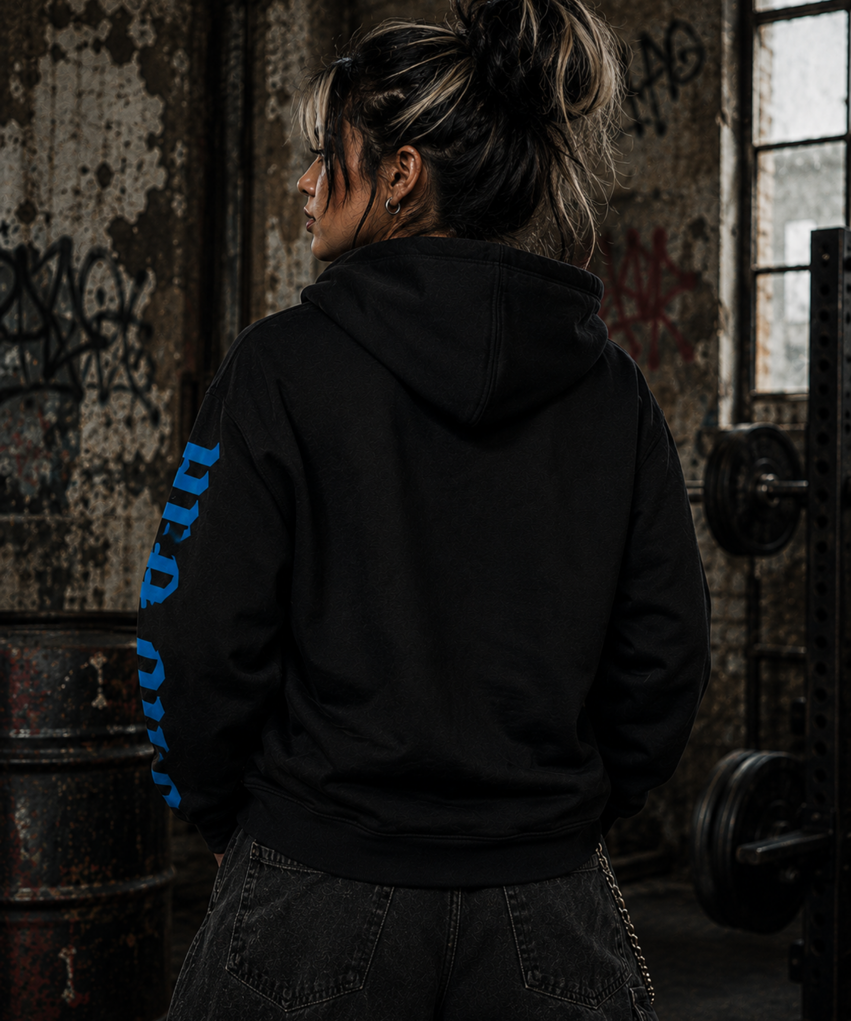(1) Back Female Model Unisex King Kraken Hoodie.png