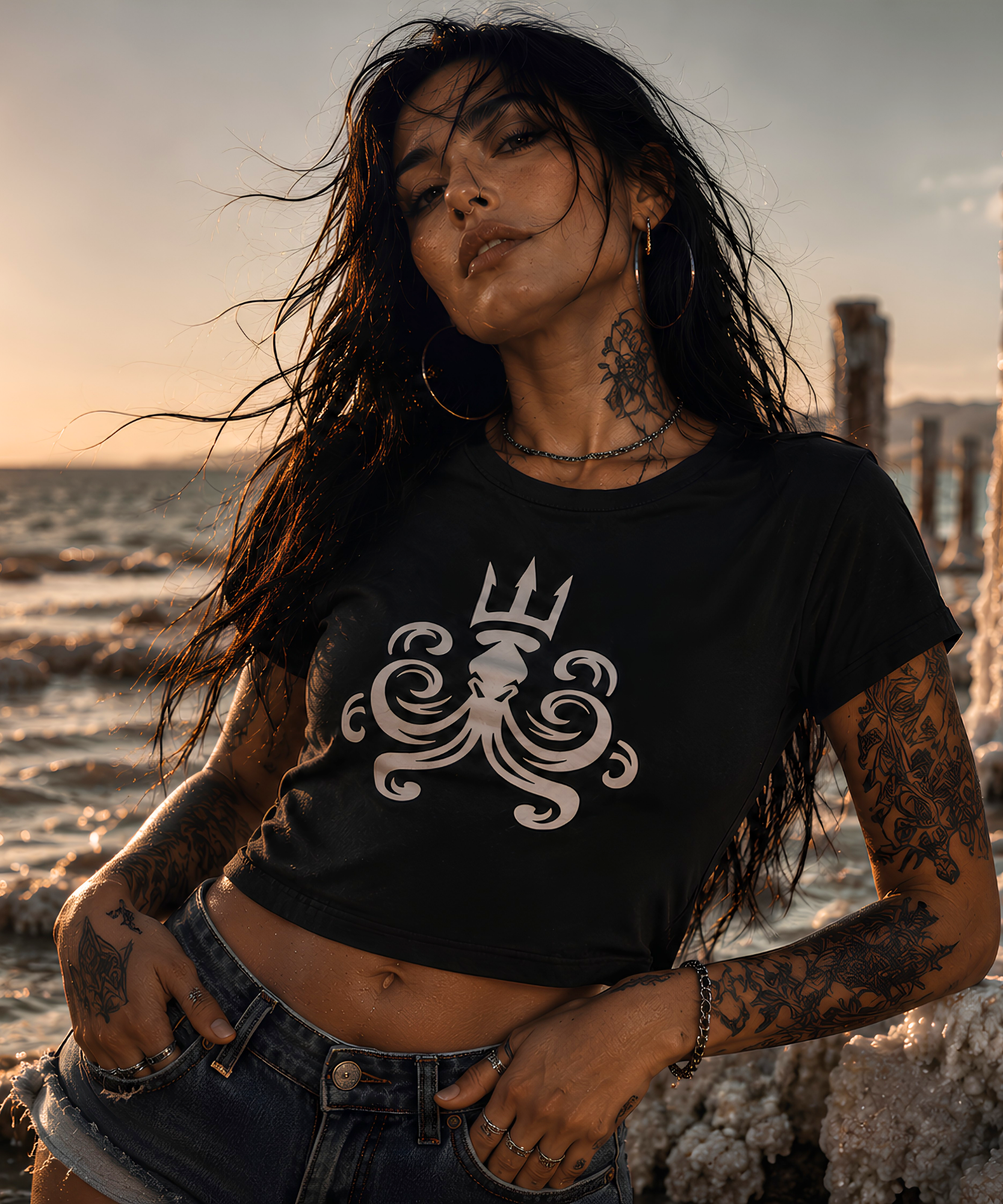Women's Kraken Graphic Crop Top