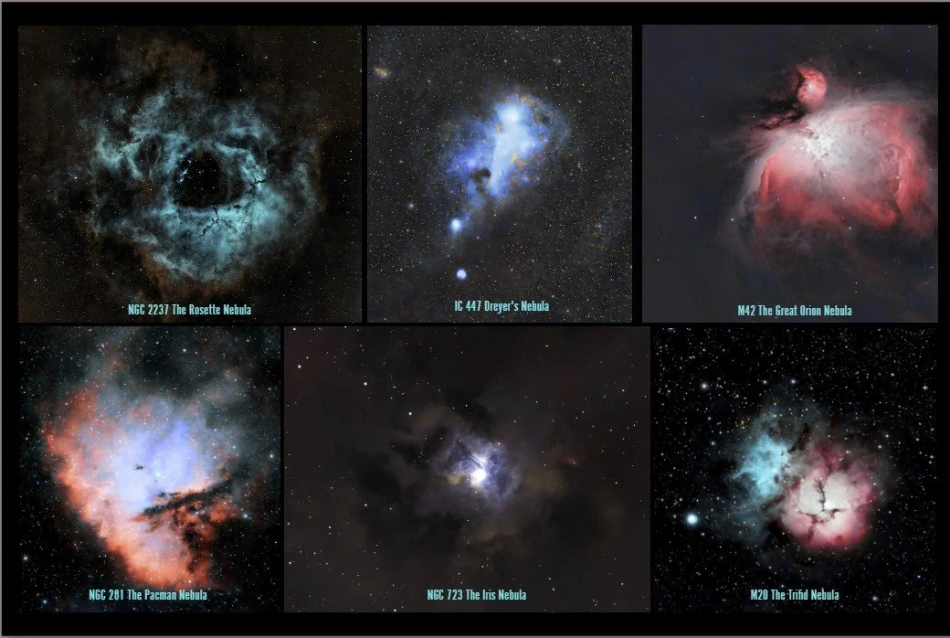 Nebulae Photo Collage - 6 Deep-Space Nebulae Prints | Framed & Unframed