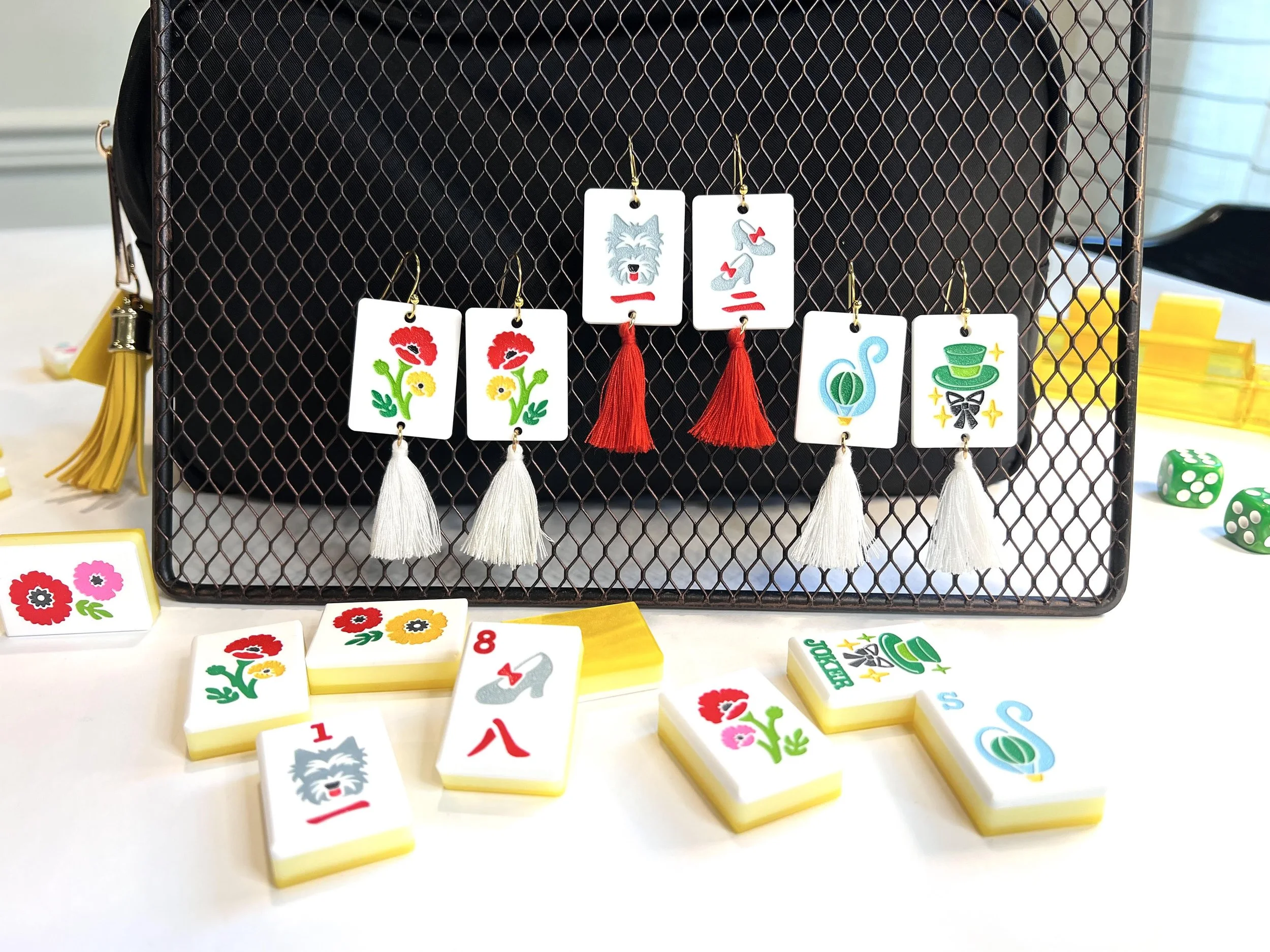Oz Tasseled Tile Earrings