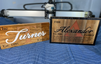 Custom Family Name Plaques on Real Wood