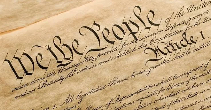 Close-up of the Bill of Rights, with the heading 'We the People' in large, elegant handwriting.