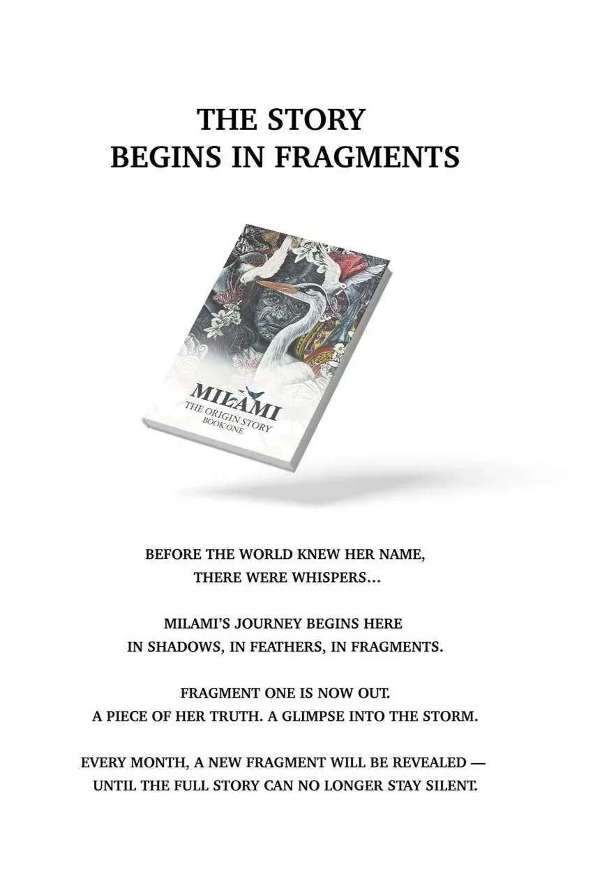 Book cover titled 'Miami: The Origin Story, Book One' with an illustration of a man with a white heron and tropical plants.