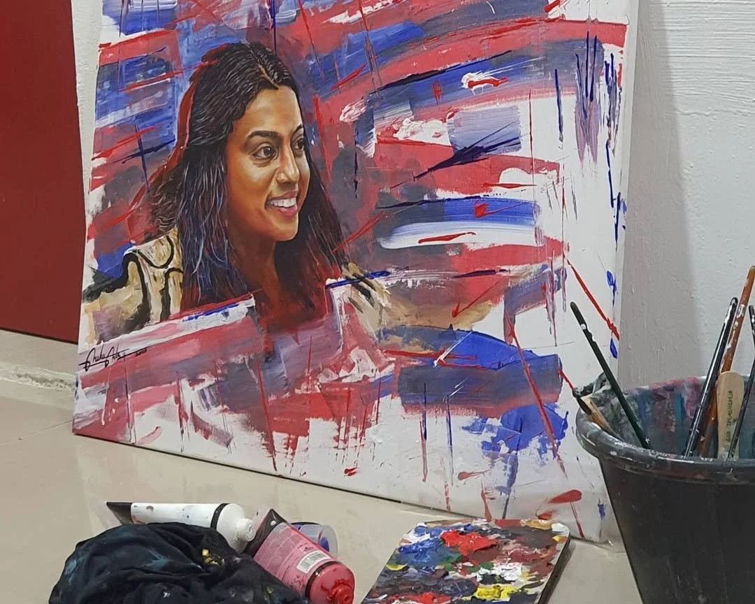 Eva portraint acrylic painting