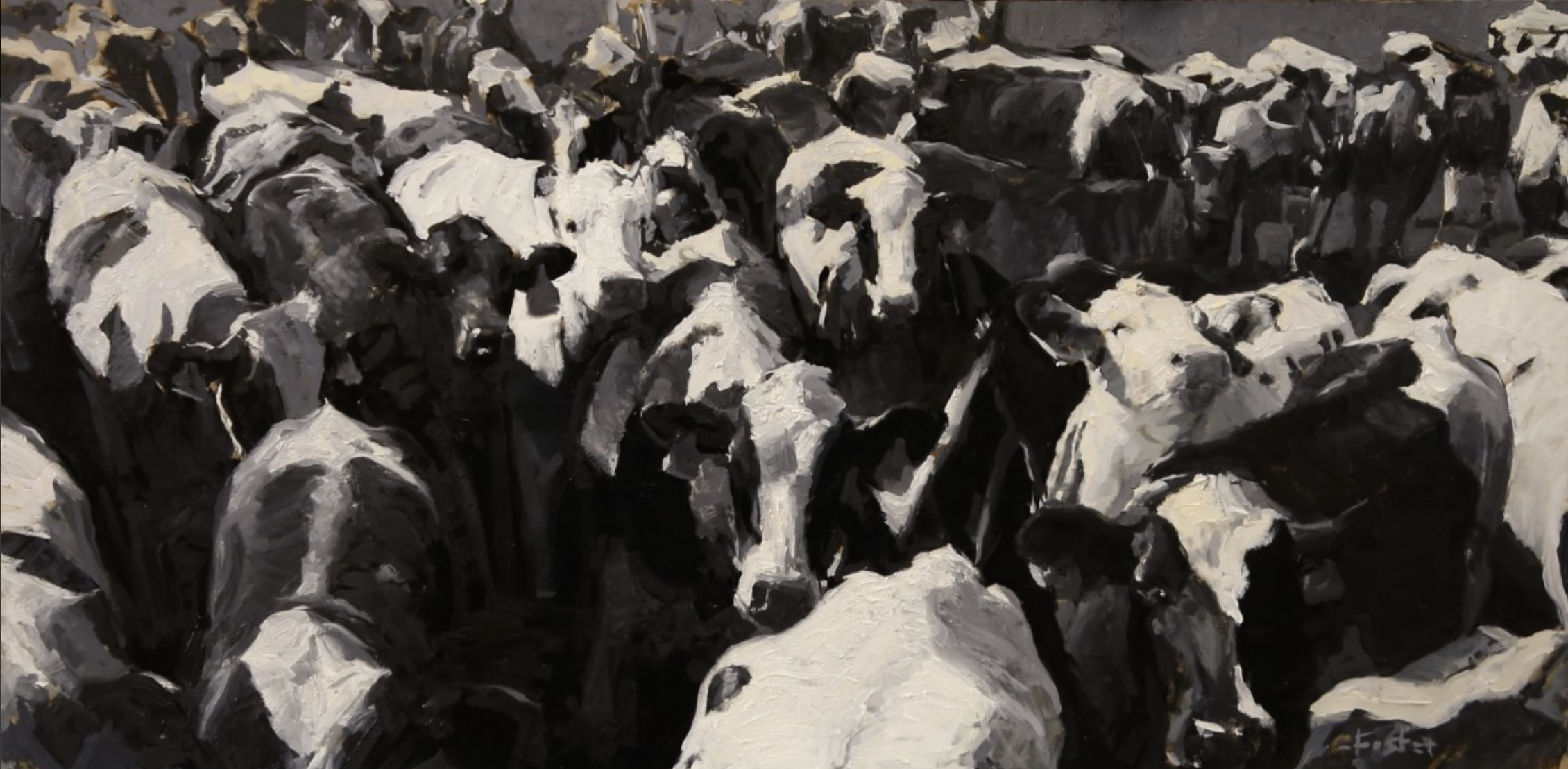 'Homogenize' 

oil on canvas, size (in): 18x36