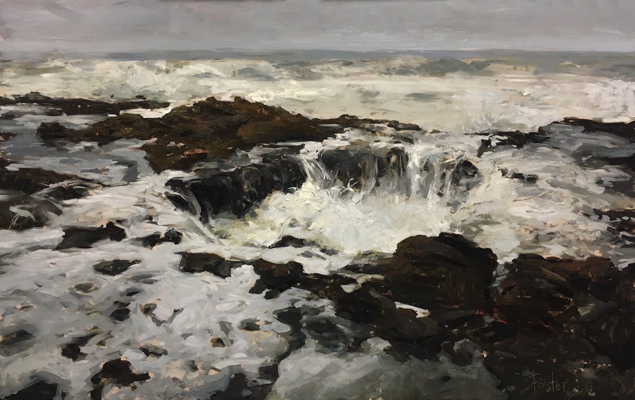 'Thor's Well'
oil on canvas, size (in): 24x36