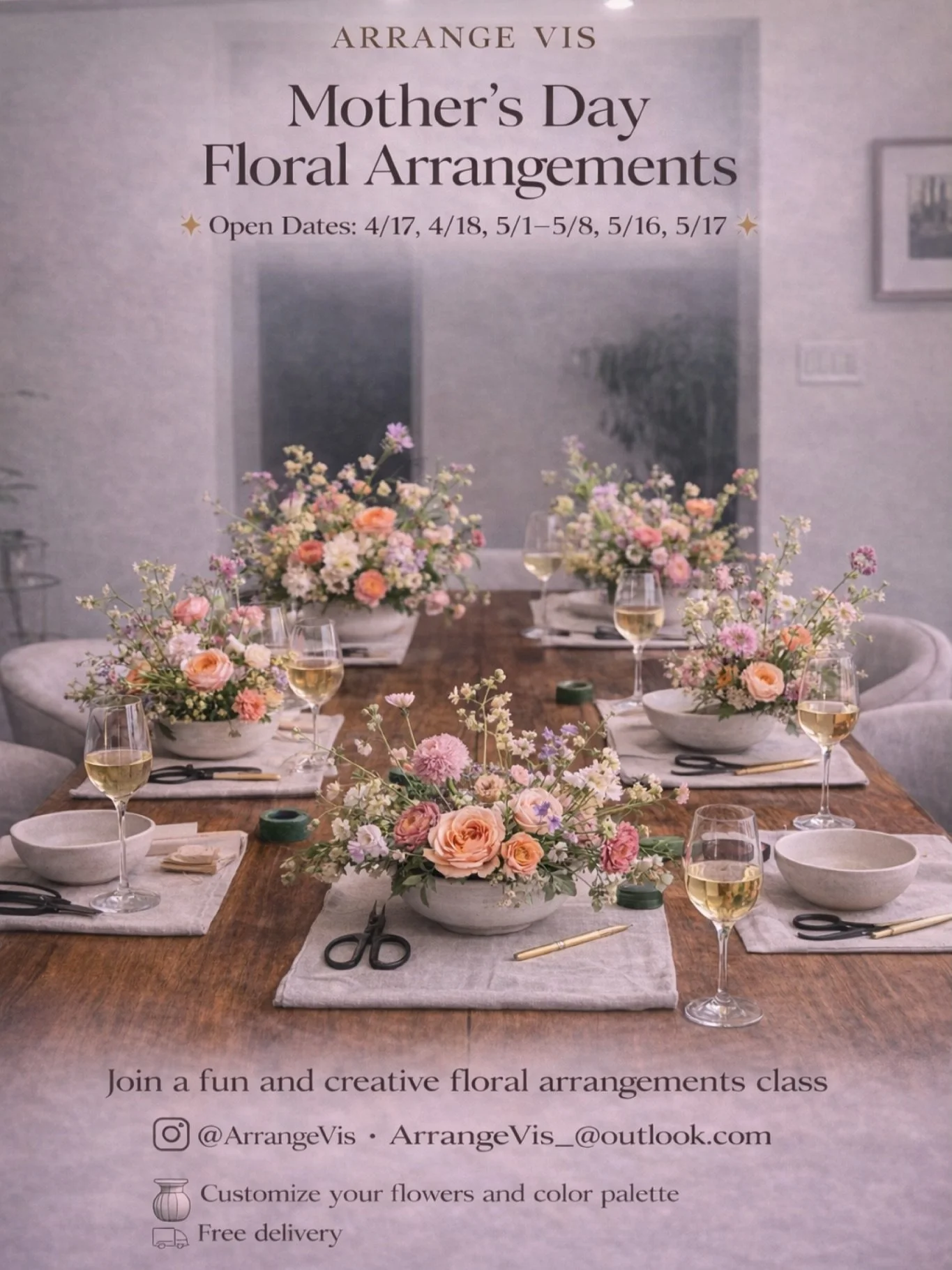 Spring and Mother&rsquo;s Day floral arrangement making activity open dates!! 
Also working on my website 😬 should be coming soon! 🤞🏼