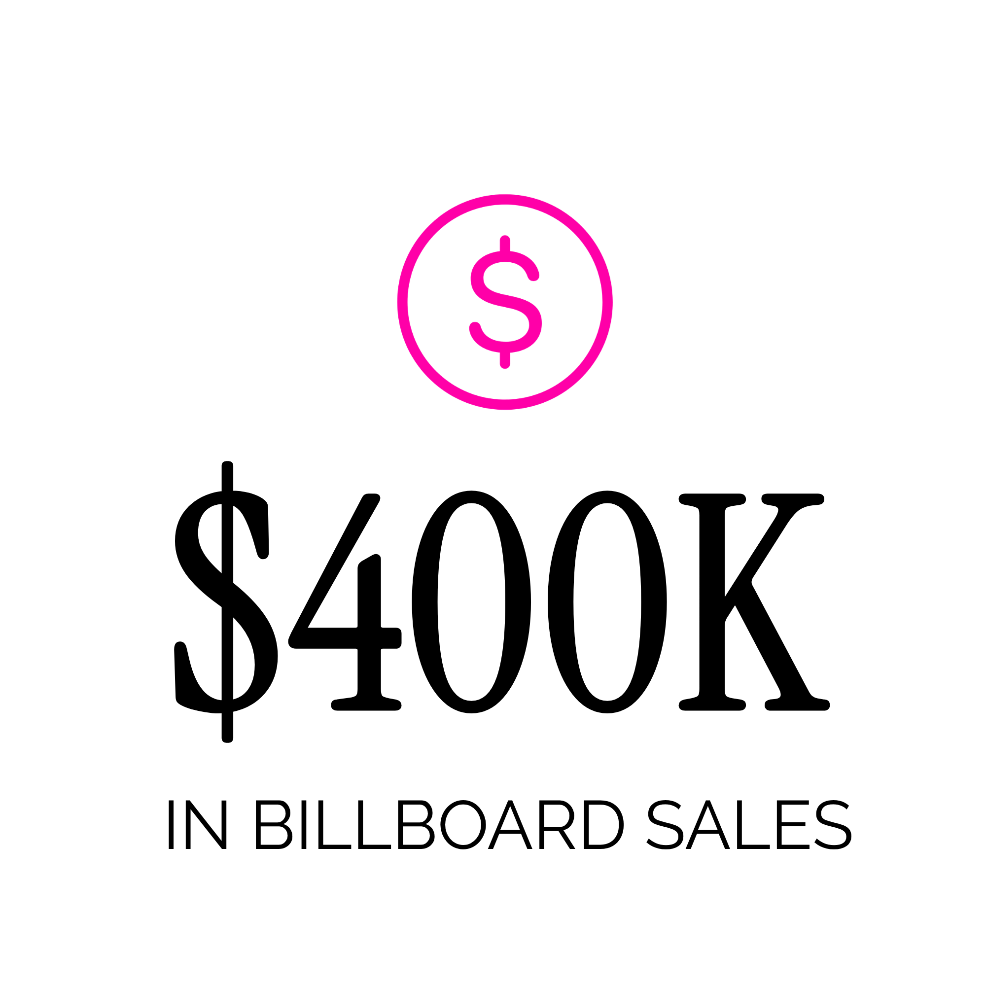Black background with neon pink symbols of a dollar sign in a circle, an upward arrow, and a downward arrow, representing financial growth and decline.