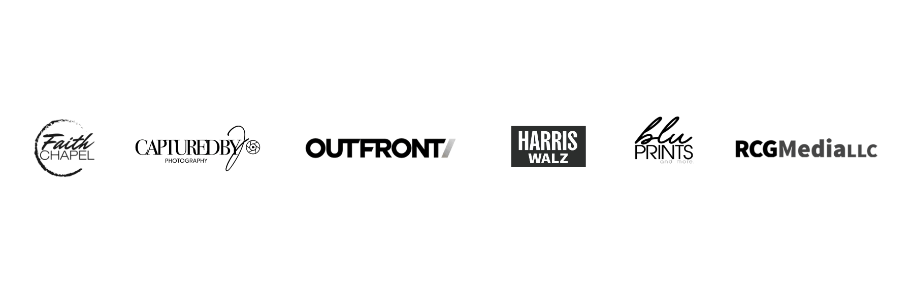 A collection of various logos and text including 'HARRIS WALZ', 'MATIC', and other brand or company names aligned horizontally.