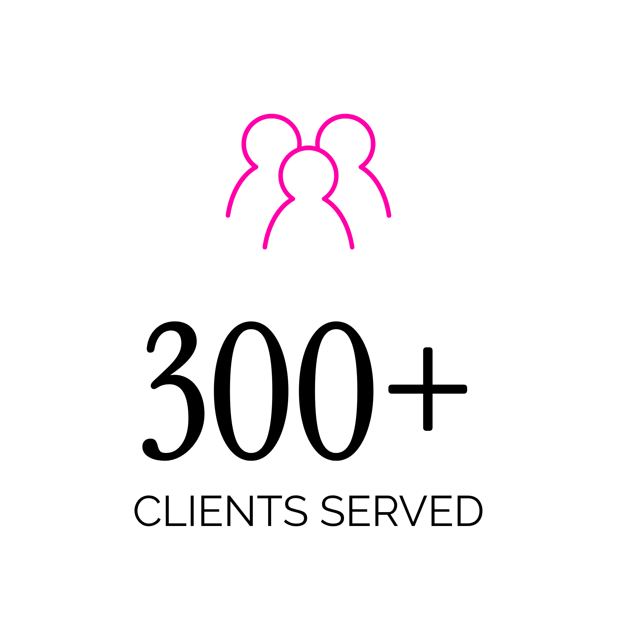 Pink neon outline of a human head with 3 interconnected human figures inside.