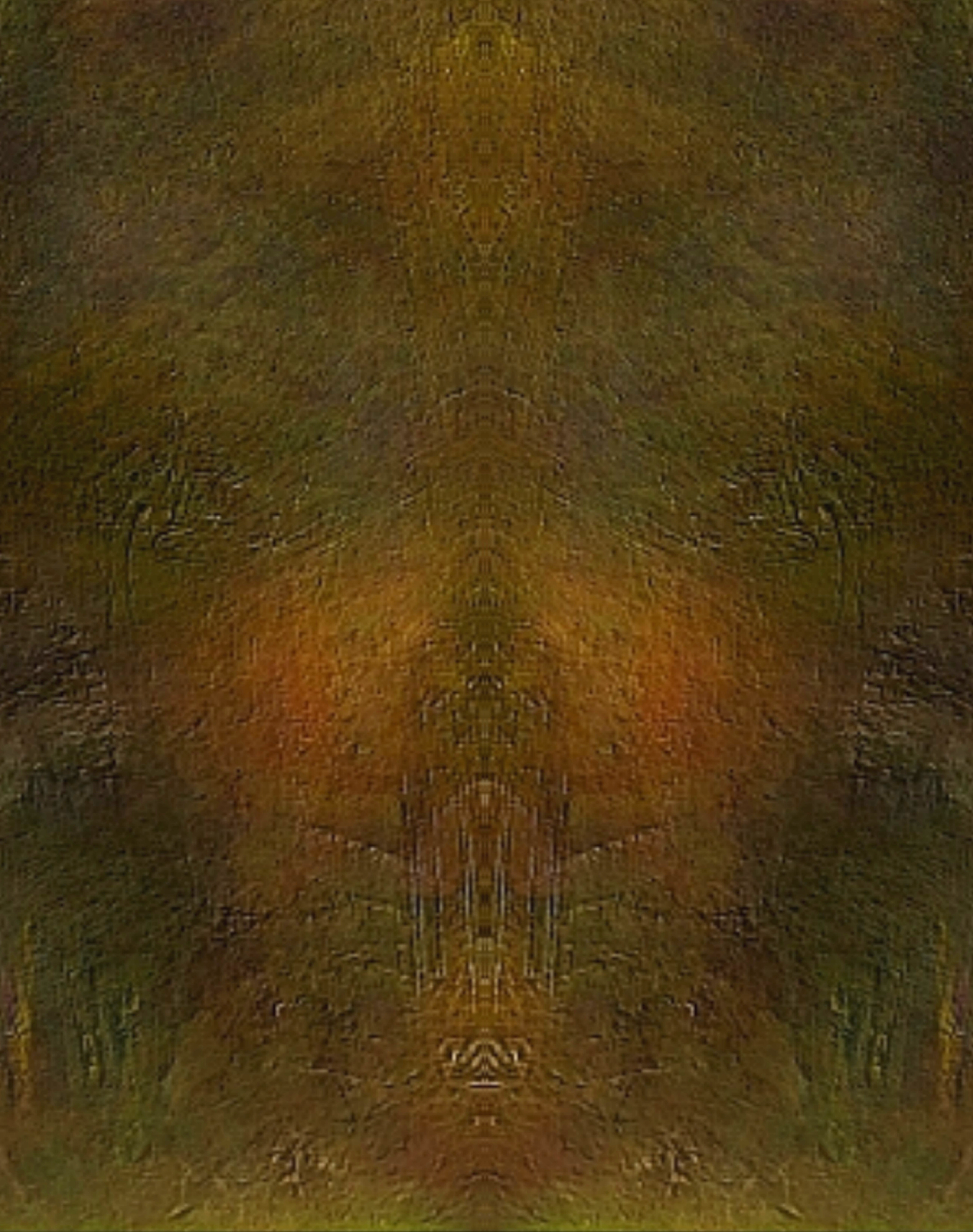 Echo of the Hidden Face —----
In this work, a quiet presence unfolds, shaped by layers of earth, time, and chance.
The symmetrical structure suggests a face that never fully appears — a whisper of form, a shadow of recognition.
When you step back, th