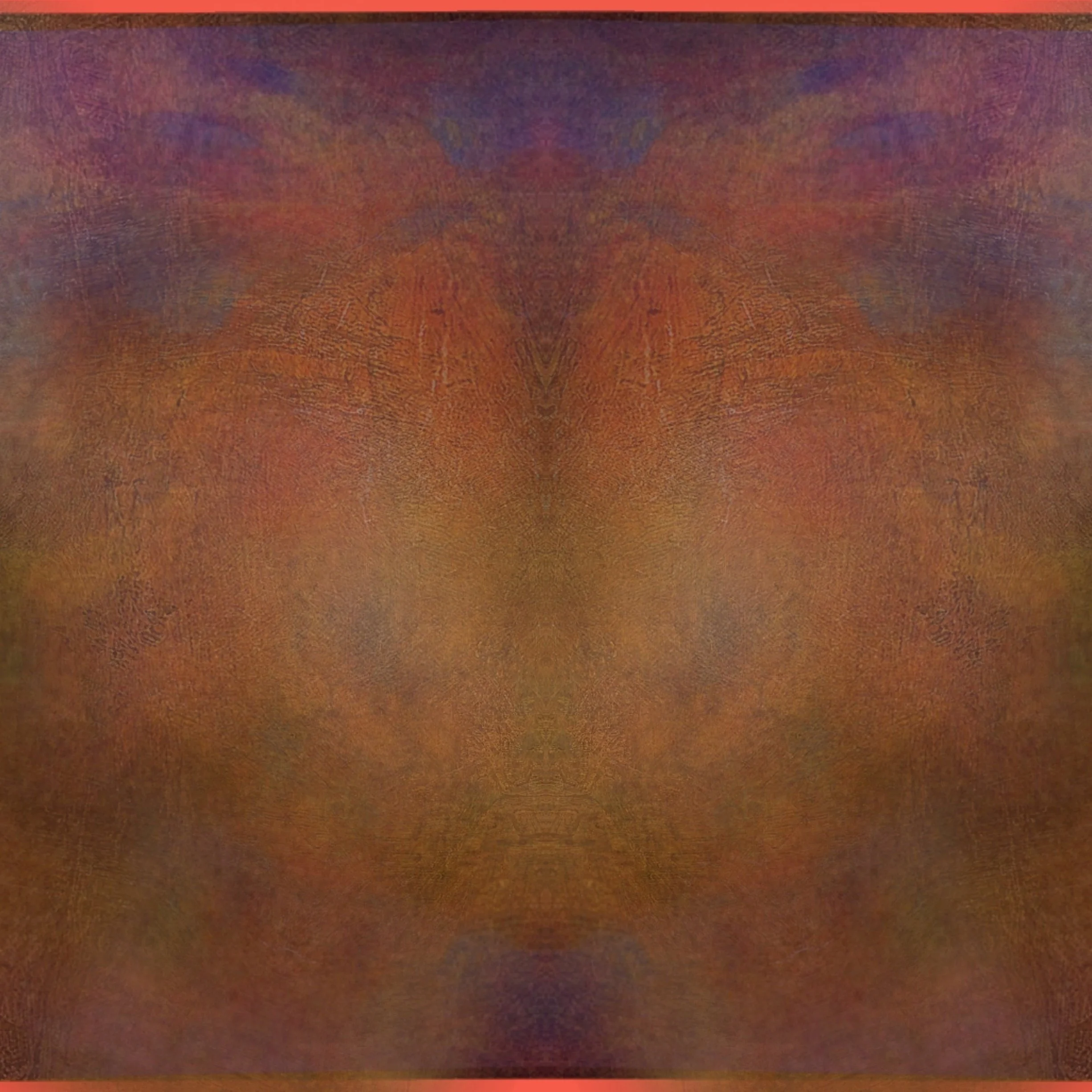 Close-up of a textured, blurred surface with warm reddish-brown tones and hints of purple and blue.