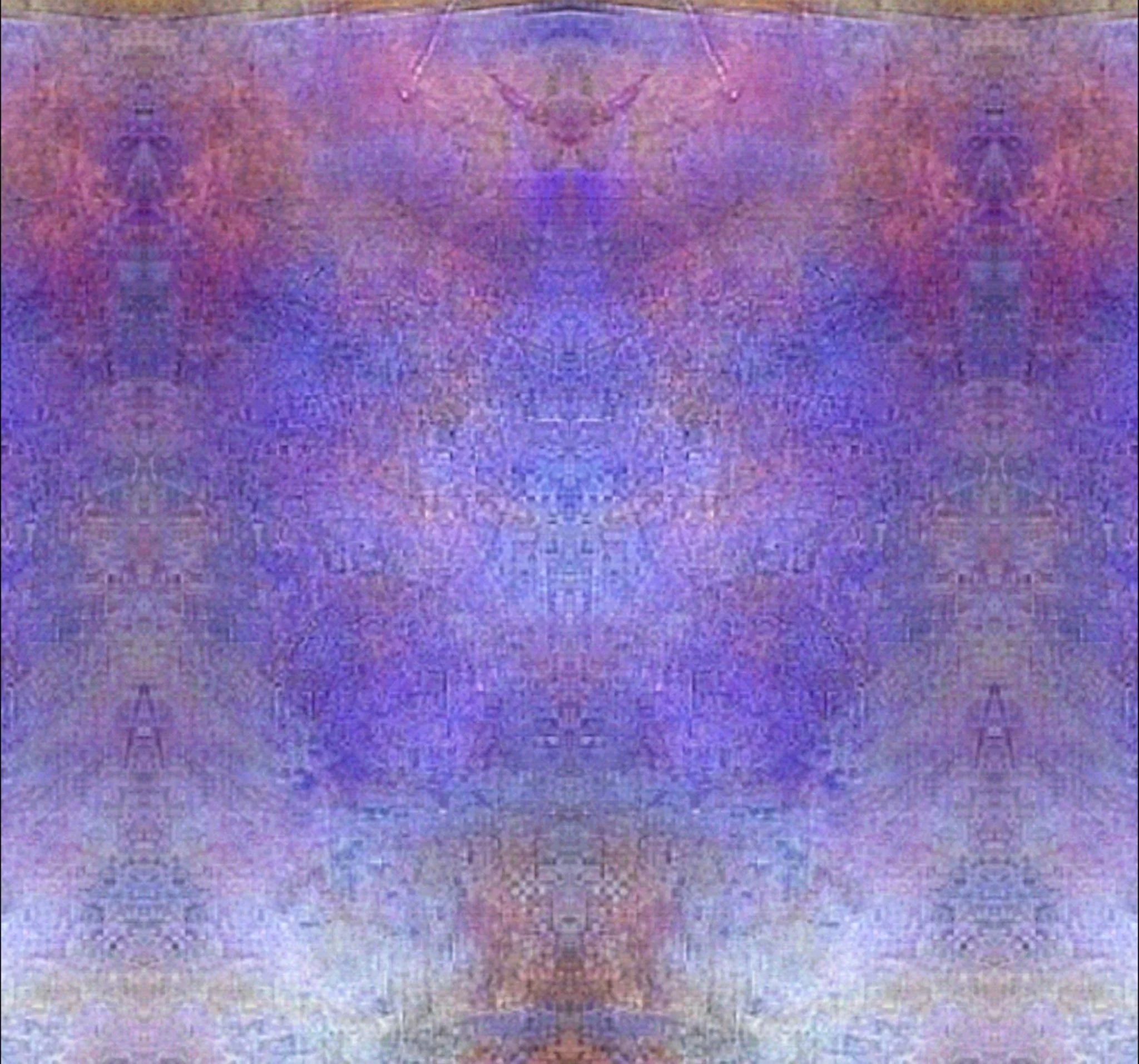 Close-up of a textured, multicolored surface with predominantly purple and pink hues and intricate, symmetrical patterns.