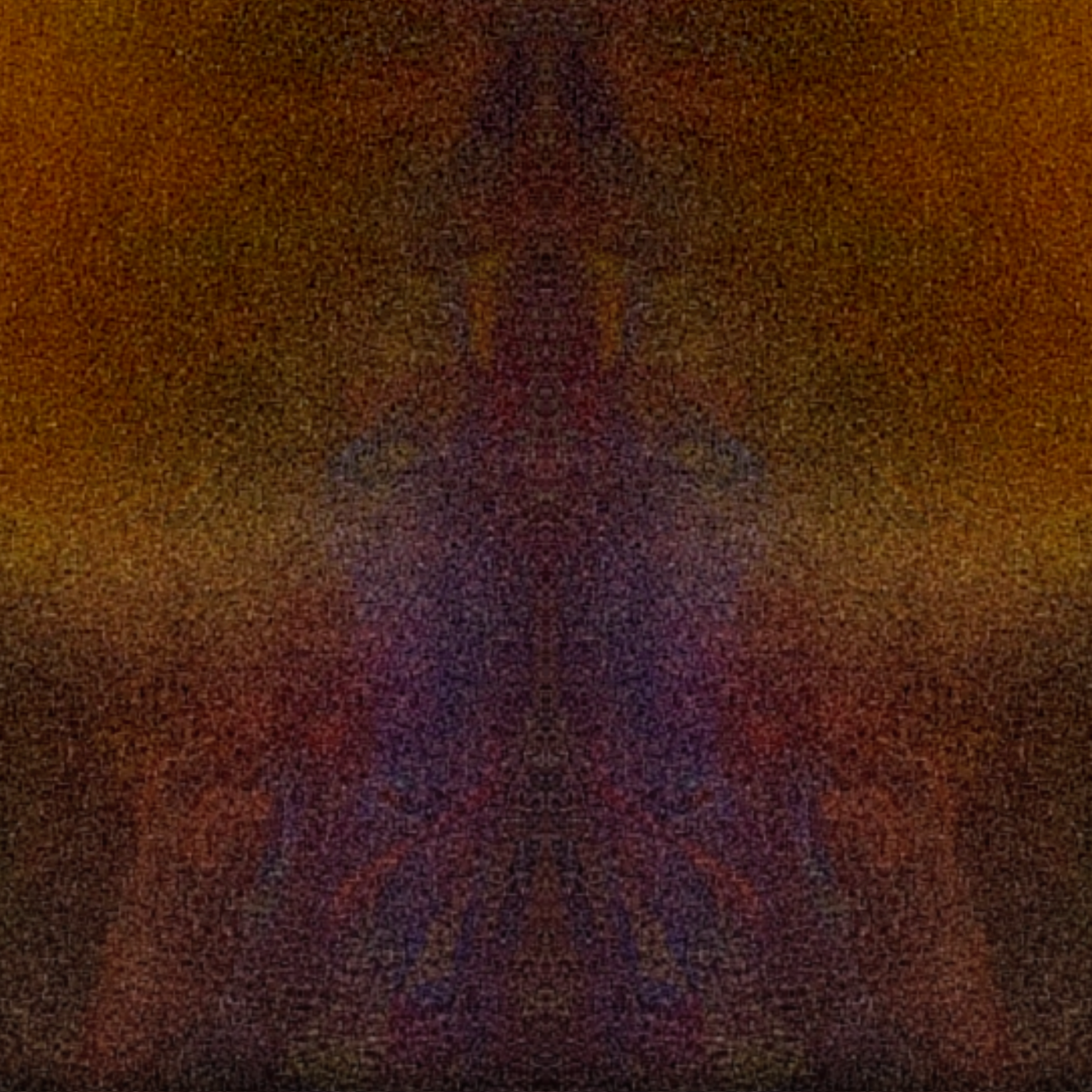 A pixelated, abstract pattern with predominantly red, brown, and purple colors, creating a symmetrical, kaleidoscope-like design.