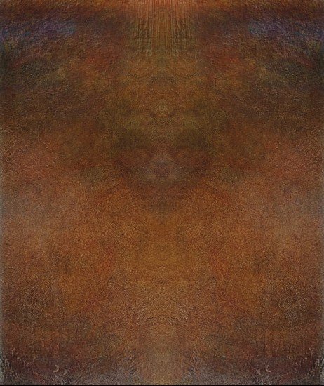 Abstract painting with brown and dark tones