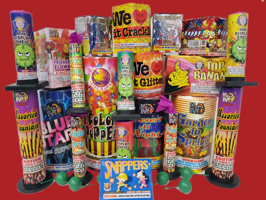 Xtreme Fireworks features assortment boxes  including sparklers, fountains, and aerial rockets,  buy 1 get 1 free assortments for July 4th celebrations