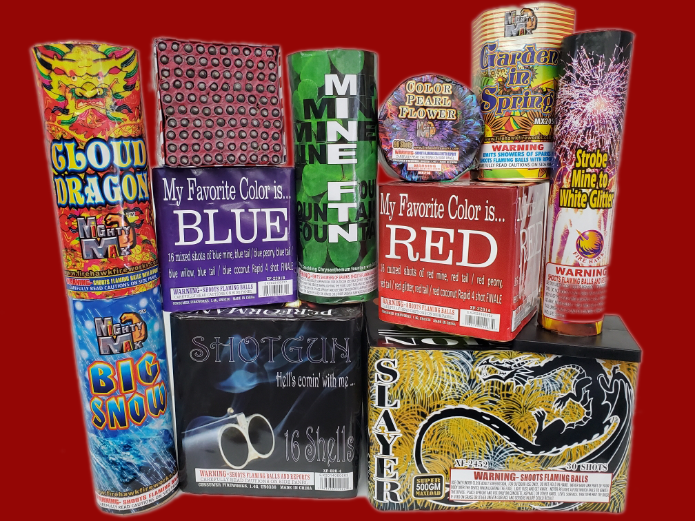 Xtreme Fireworks features assortment boxes including rockets, sparklers, and firecrackers, buy 1 get 1 free assortments, for July 4th celebrations and other special occasions