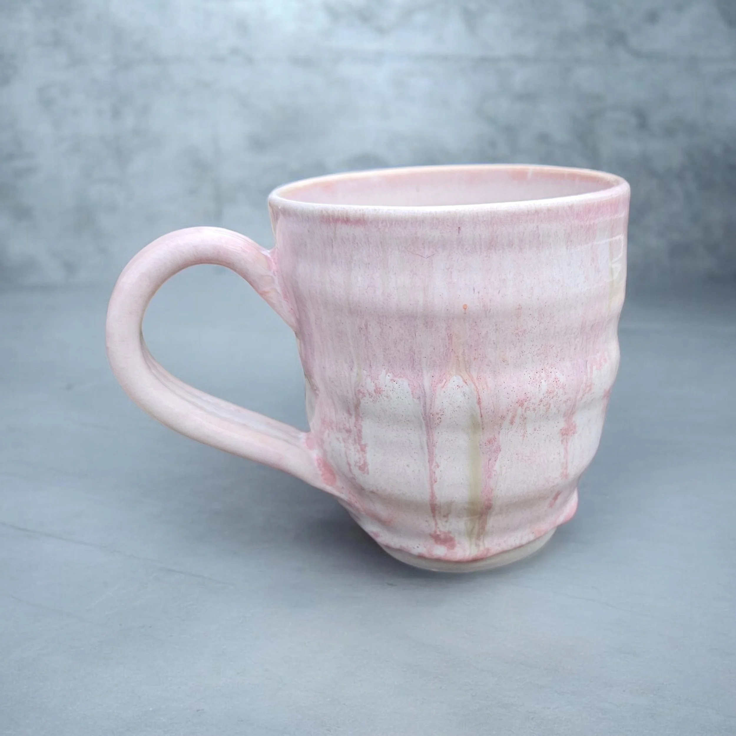 Pink Marble Swirl Coffee Mug. Wheel Thrown
