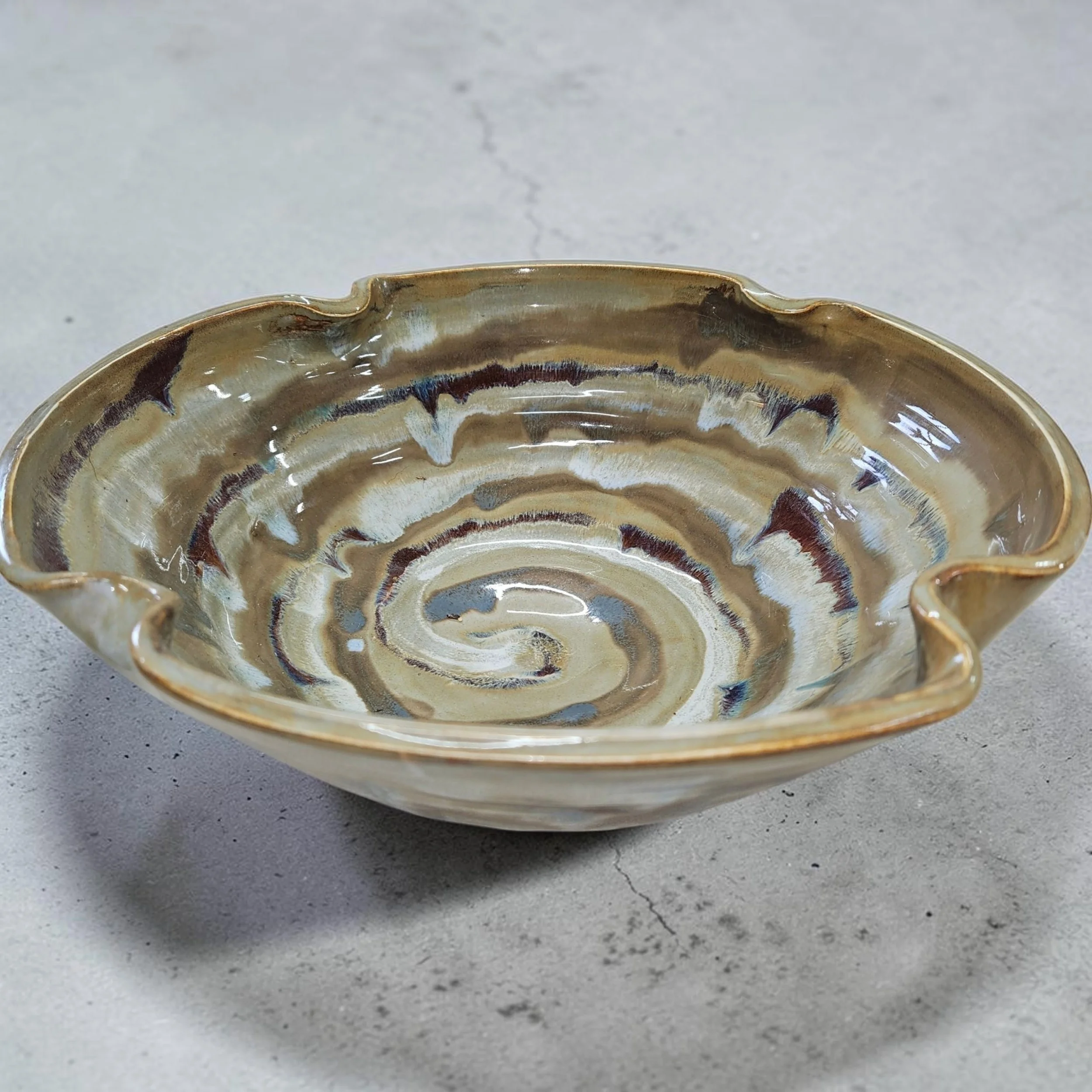 Large Sand Dunes Wheel Thrown Altered Bowl