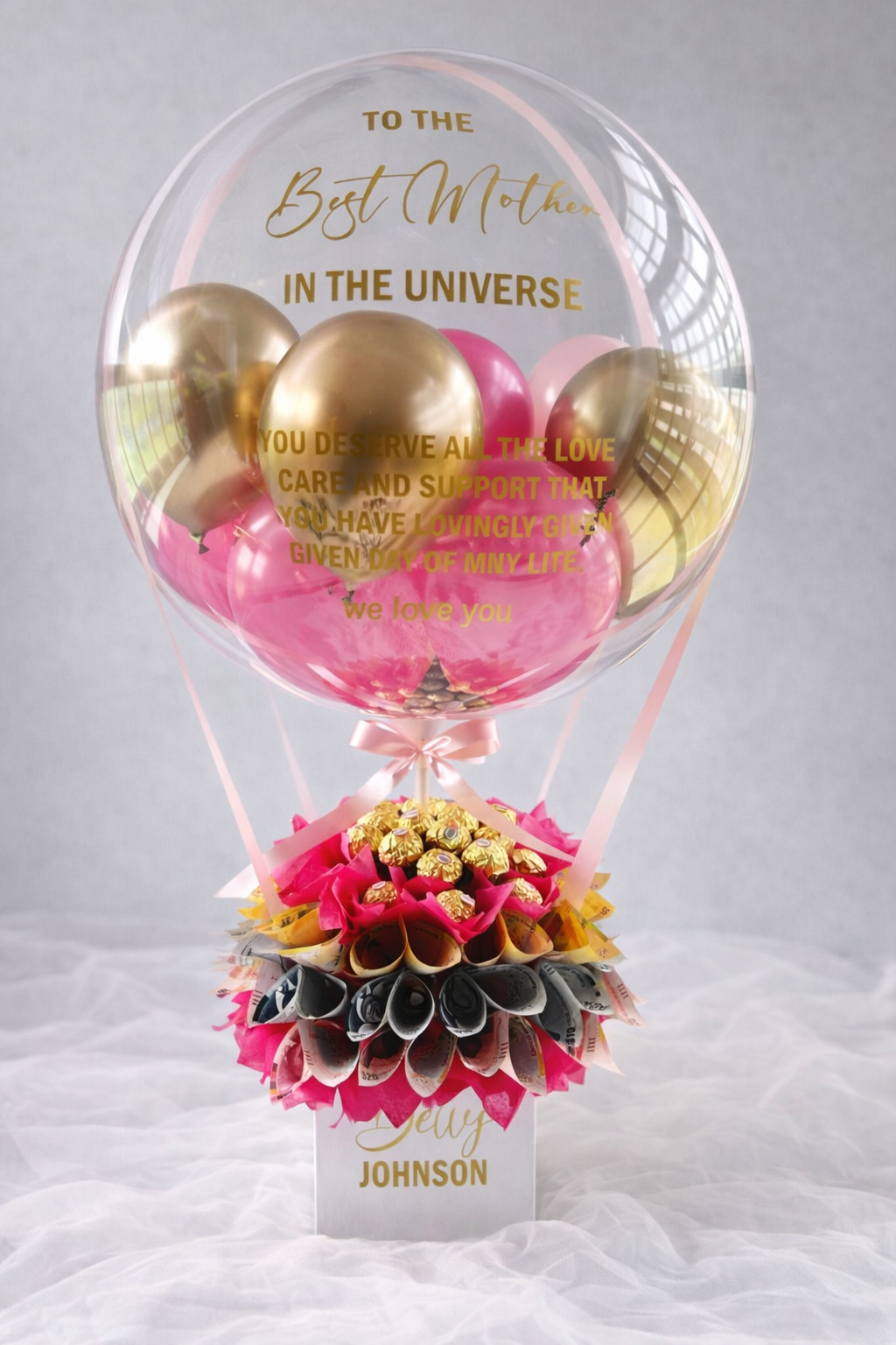 Personalized birthday balloon gift created by Balloon Bar Bahamas in Nassau.