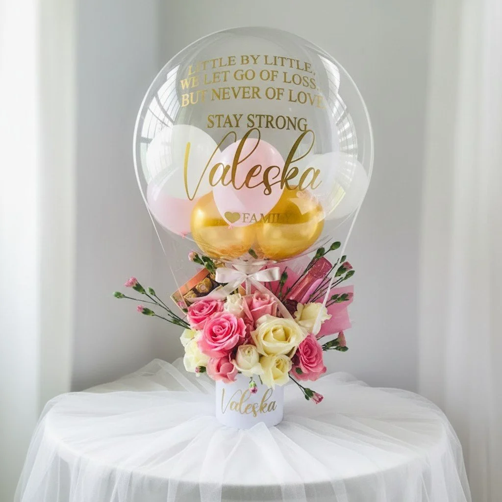 Thoughtful personalized sympathy gift arrangement delivered in Nassau, New Providence.
